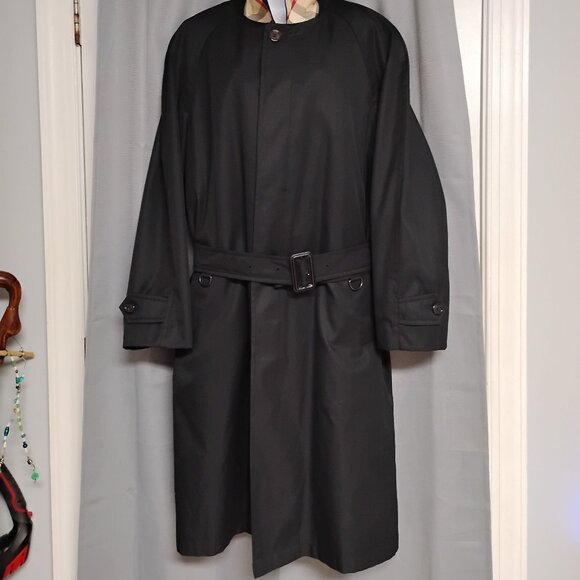 ❤️MENS BURBERRY Black Nova Check with Zip Liner and Belted Trench  Size 54 US 44 - Picture 1 of 16